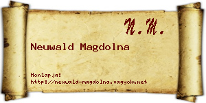 Neuwald Magdolna névjegykártya
